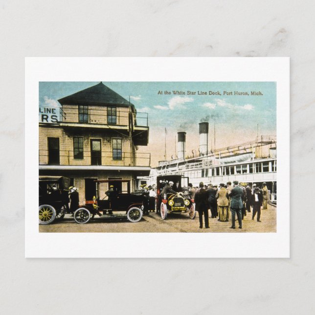 An der White Star Line Dock, Port Huron, MI Postkarte (Vorderseite)