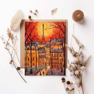 An dich denkend Paris / Frankreich Herbst-Stadt-Sz Postkarte