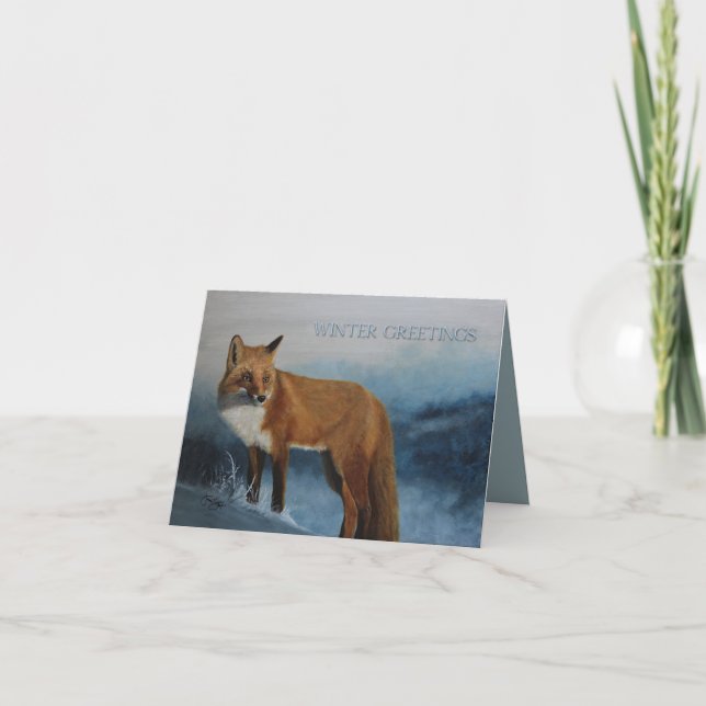 An Dich Denkend - Winterfuchs Karte (Vorderseite)