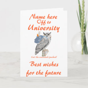 An die besten Wünsche der Universität, Owl, Name v Karte