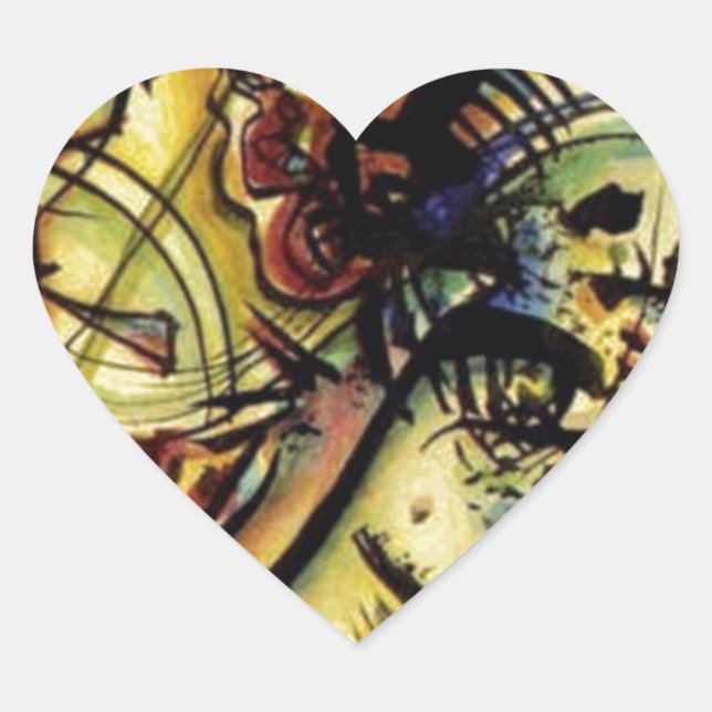 An die unbekannte Stimme von Kandinsky Herz-Aufkleber (Vorderseite)