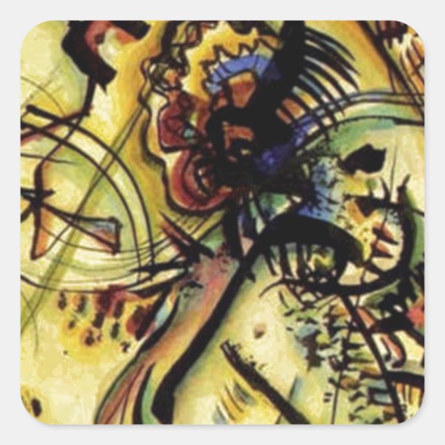 An die unbekannte Stimme von Kandinsky Quadratischer Aufkleber (Vorderseite)