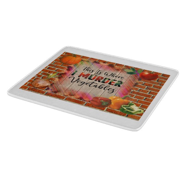 An dieser Stelle ermordete ich Gemüse - SCHNITTSTE Schneidebrett (Ecke)