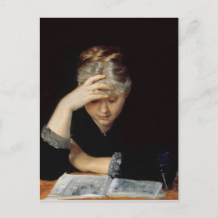 An einem Buch Postkarte