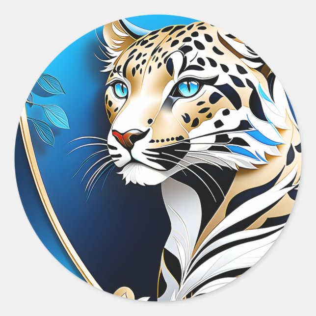 An einem Leopard ist etwas dran, das beide Runder Aufkleber (Vorderseite)