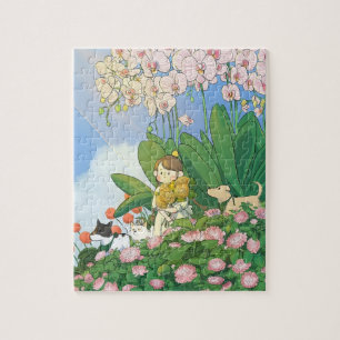 An einem Tag picken Blume und Schmetterlinge fange Puzzle