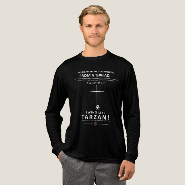 An einem Thread hängen Tri-Blend Shirt (Volle Vorderseite)