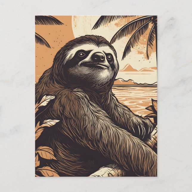 An einem tropischen Strand Postkarte (Vorderseite)