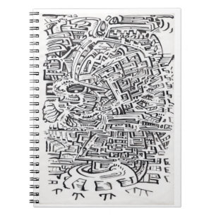 An einem Zwischenplatz zeichnend Tinte Notizblock