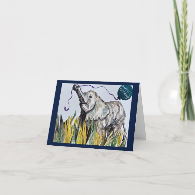 An elephant never forgets; birthday card karte (Vorderseite)