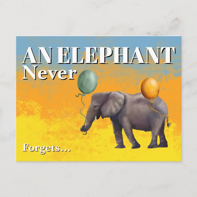 An Elephant Never Forgets Postcard Postkarte (Vorderseite)