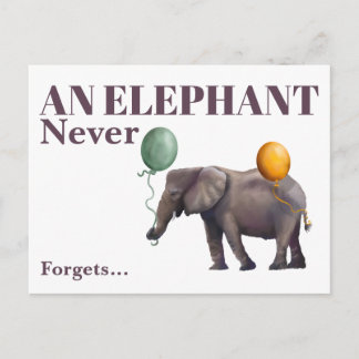 An Elephant Never Forgets Postcard Postkarte