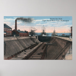 An Empty Dry Dock, Navy Shipyard Poster