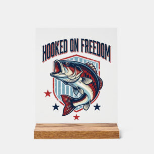 An Freiheit gewöhnliches Vintage-Bass-Angler-Shirt Acrylschild