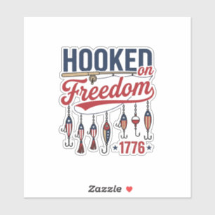 An Freiheit gewöhnte patriotische Fischerei-Shirt- Aufkleber