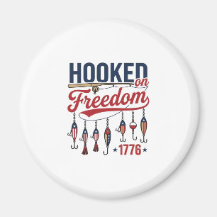 An Freiheit gewöhnte patriotische Fischerei-Shirt  Magnet