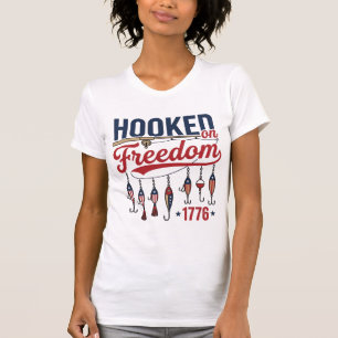 An Freiheit gewöhnte patriotische Fischerei-Shirt T-Shirt