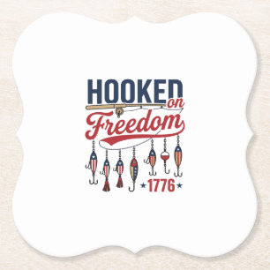 An Freiheit gewöhnte patriotische Fischerei-Shirt Untersetzer
