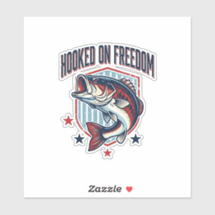 An Freiheit gewöhnte Vintage-Bass-Angler-Shirt-Des Aufkleber