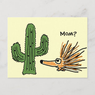 AN- Funny Porcupine Postcard Postkarte
