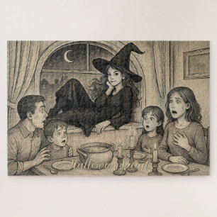 An Halloween begrüßen wir die Hexen! Puzzle