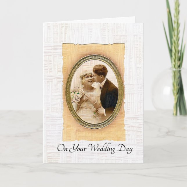 An Ihrem Hochzeitstag Vintagen Paar Karte (Vorderseite)