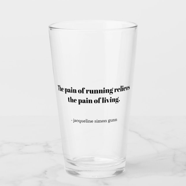 An inspirational quote for runners glas (Vorderseite)