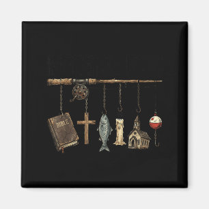 An Jesus Angelhaken gebunden Christlicher Glaube Magnet