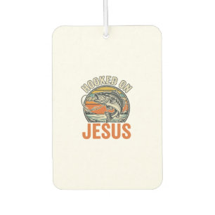 An Jesus Aufgehängt Vintage-Bassfischen Glaube Autolufterfrischer