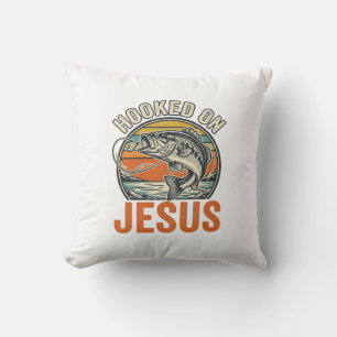 An Jesus Aufgehängt Vintage-Bassfischen Glaube Kissen
