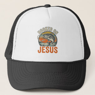 An Jesus Aufgehängt Vintage-Bassfischen Glaube Truckerkappe