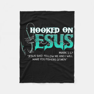 An Jesus hängen Lustiger Fischfang Fleecedecke
