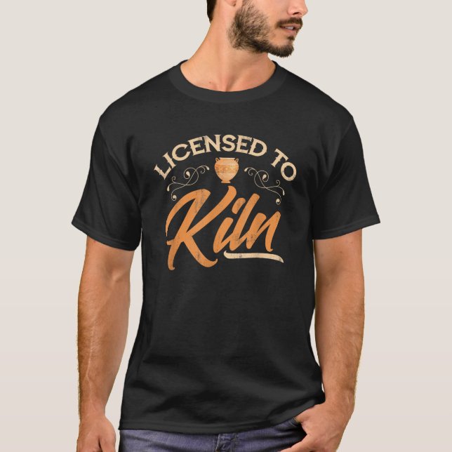 An Kiln Funny Keramiken lizensiert Potter T Shirt (Vorderseite)