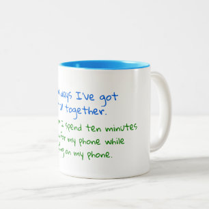 An manchen Tagen habe ich alles im Griff Witz Post Zweifarbige Tasse