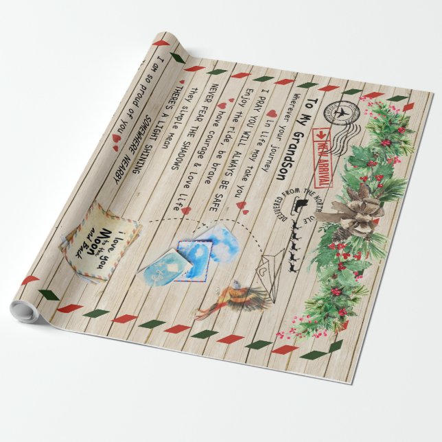 An mein Grandson-Geschenk, Großmutter und Großvate Geschenkpapier (Ungerollt)