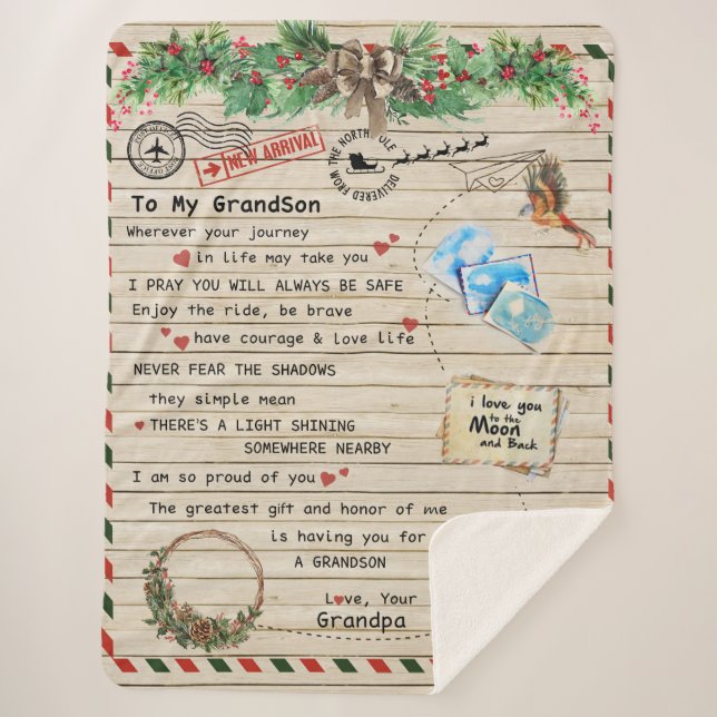 An mein Grandson-Geschenk, Großmutter und Großvate Sherpadecke (Vorderseite)