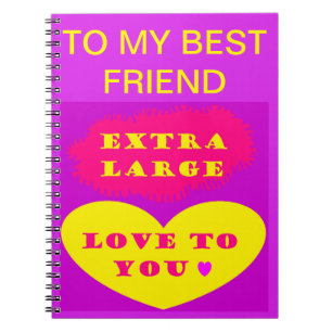 An meine beste Freundin Nachricht, gelbes Herz lil Notizblock