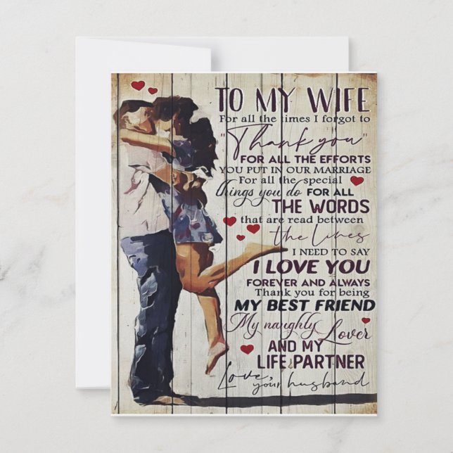 An meine Ehefrau anwesend | Liebe Quotes vorhanden Einladung (Vorderseite)