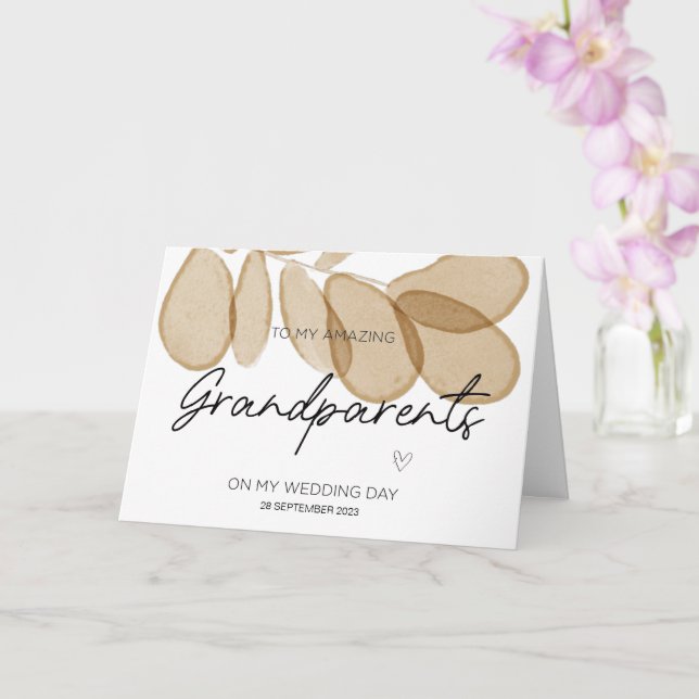 An meine Großeltern Hochzeit danke von Bride Ca Karte (Orchidee)