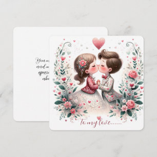 An meine Liebe am Valentinstag Küssend Feiertagskarte
