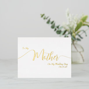 An meine Mutter an meinem Hochzeitstag Elegantes S Folie Einladungspostkarte