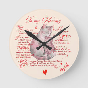 An meine Mutti - Emotionaler Muttertagsgruß  Runde Wanduhr