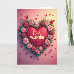 An meine Valentinsrosen-Kranzkarte Karte