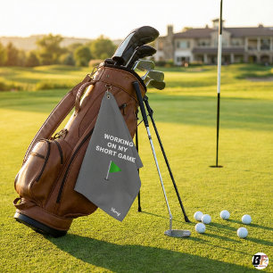 An meinem kurzen Spiel arbeite ich lustige grüne F Golfhandtuch