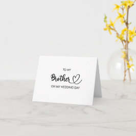 An meinen Bruder am Hochzeitstag gefaltete Karte