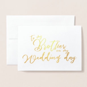An meinen Bruder an meinem Hochzeitstag chic Scrip Folienkarte