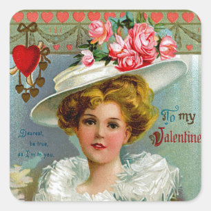 An meinen viktorianischen Valentinstag Quadratischer Aufkleber
