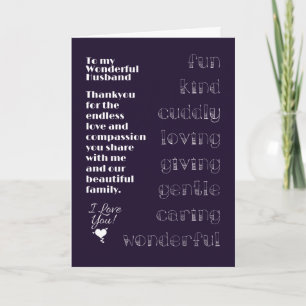 An meinen wundervollen Ehemann Karte