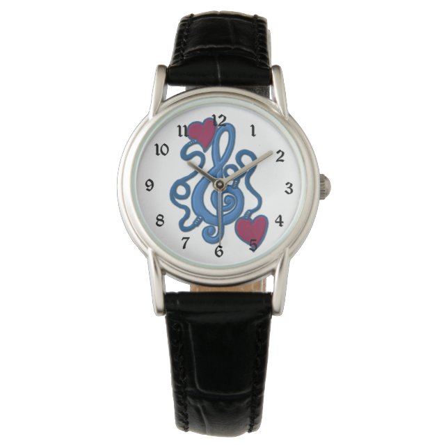 An Music Blue Note Wrist Watch angeschlossen Armbanduhr (Vorderseite)
