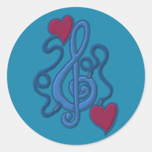 An Music Blue Notizkleber angeschlossen Runder Aufkleber